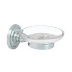 DeltanaR2012Traditional Frosted Glass Round Soap Dish Wall Mounted