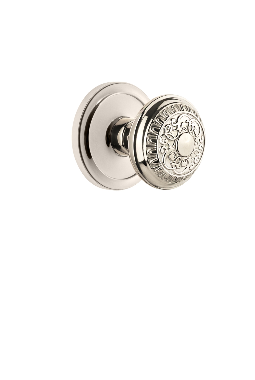Grandeur Circulaire Rosette Double Dummy with Windsor Knob in Polished  Nickel - 810566