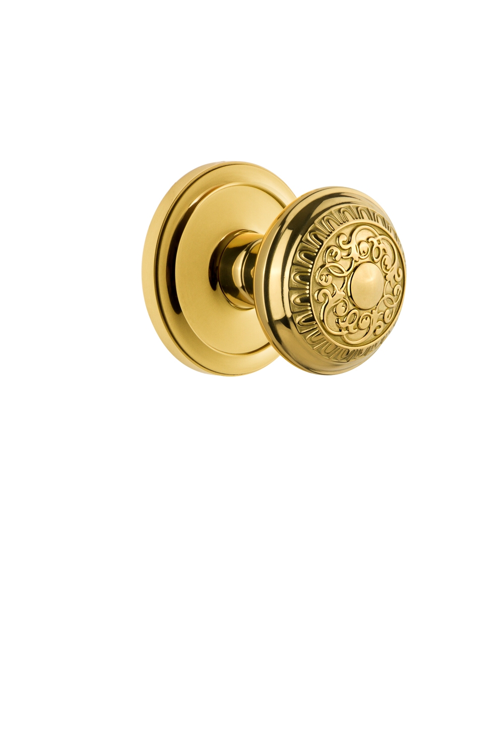Grandeur Circulaire Rosette Dummy with Windsor Knob in Lifetime Brass -  809941
