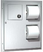 ASI04833Washroom Combination Unit with Toilet Tissue Dispenser and Seat Cover Dispenser Surface-