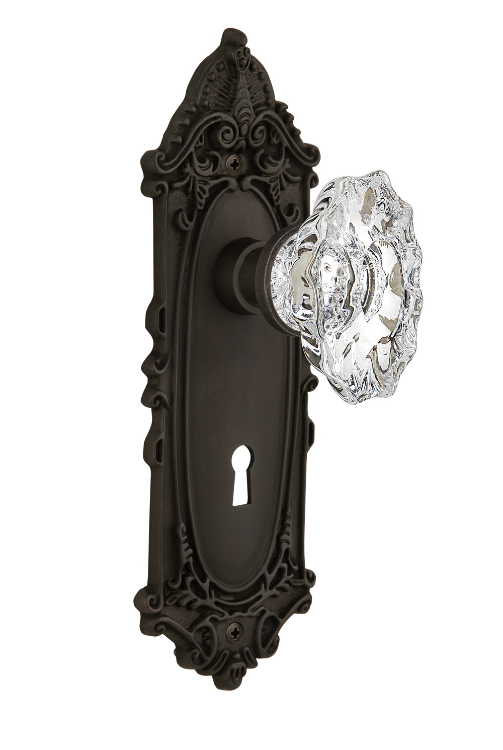 Nostalgic Warehouse Victorian Plate with Keyhole Double Dummy Chateau Door  Knob in Oil-Rubbed Bronze 713900