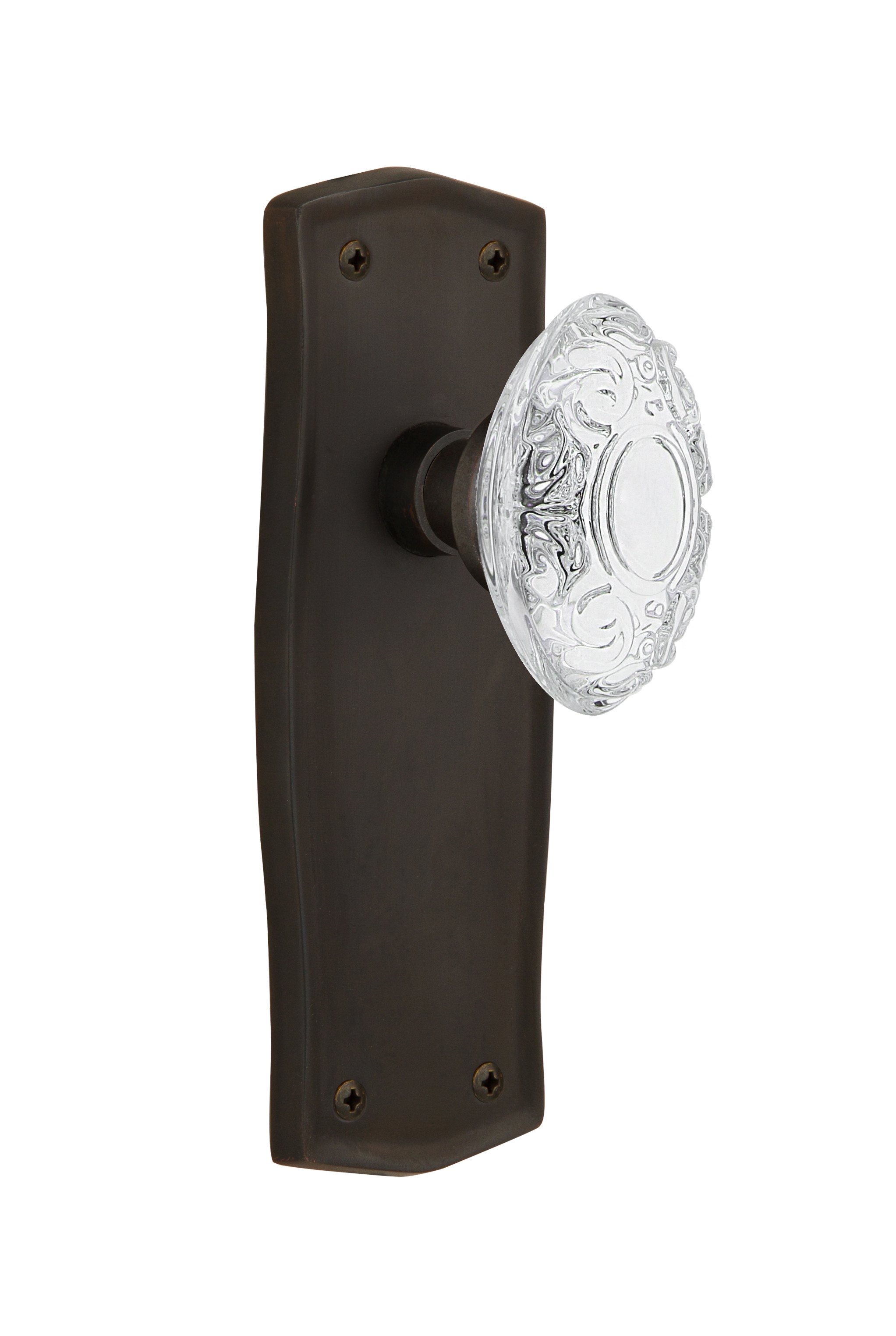 Nostalgic Warehouse Prairie Plate Passage with Keyhole Crystal Victorian  Knob in Timeless Bronze - 753985