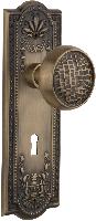 Nostalgic WarehouseMEACRAMeadows Plate Craftsman Door Knob with or With Out Keyhole