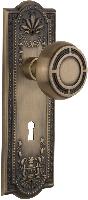 Nostalgic WarehouseMEAMISMeadows Plate Mission Door Knob with or With Out Keyhole