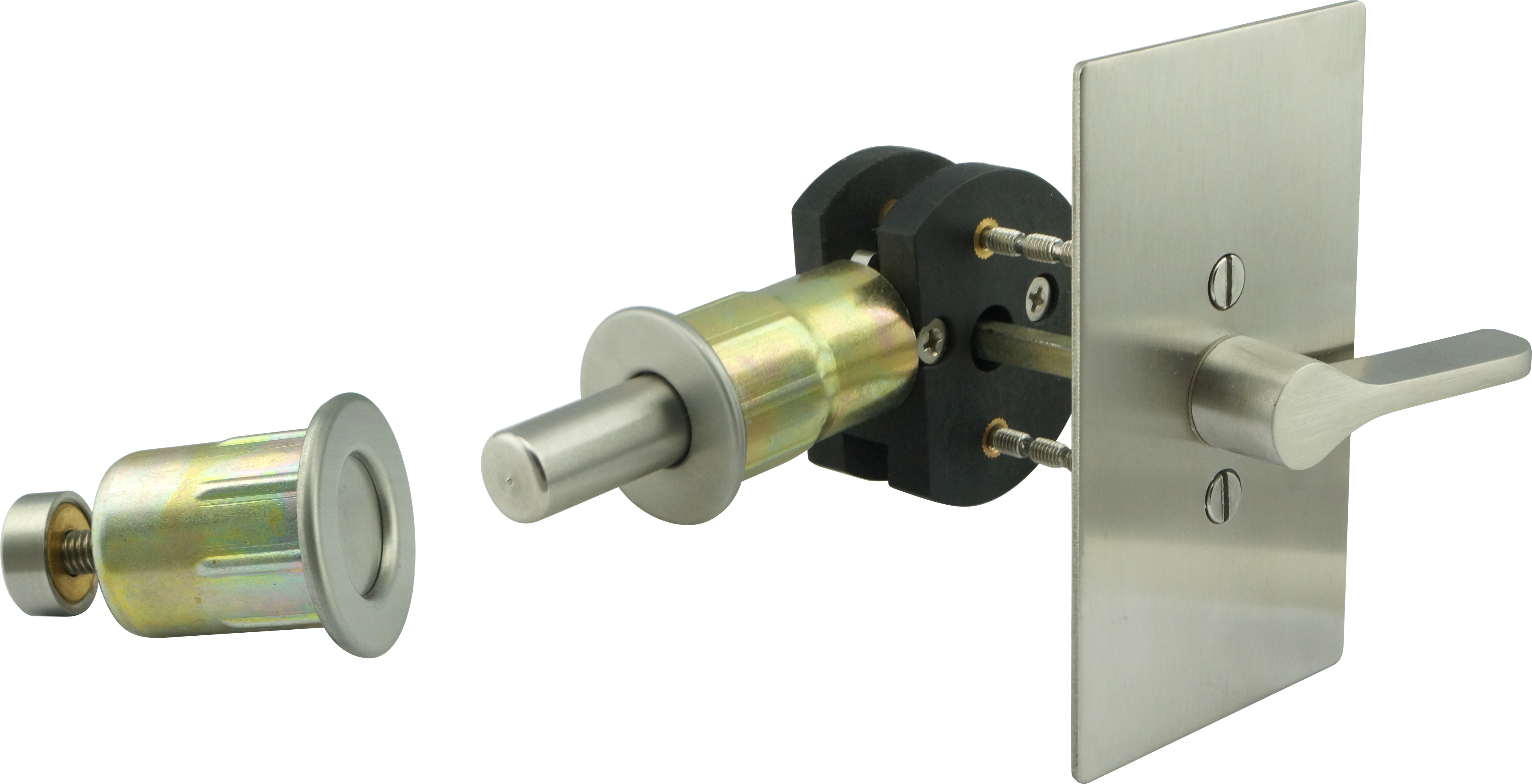 Polished Stainless Steel INOX EC1517-BD4214-32 2-1/4 BS TT17 ADA Turn Barn Door Privacy Lock with Rectangular Rose 2.25 Face