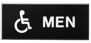 Hager352MLettered Plastic Sign - MEN w/ Handicap Symbol