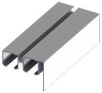 Hager9803Heavy Duty Aluminum Double Box Track w/ 3-1/2 in. Smooth Fascia 
